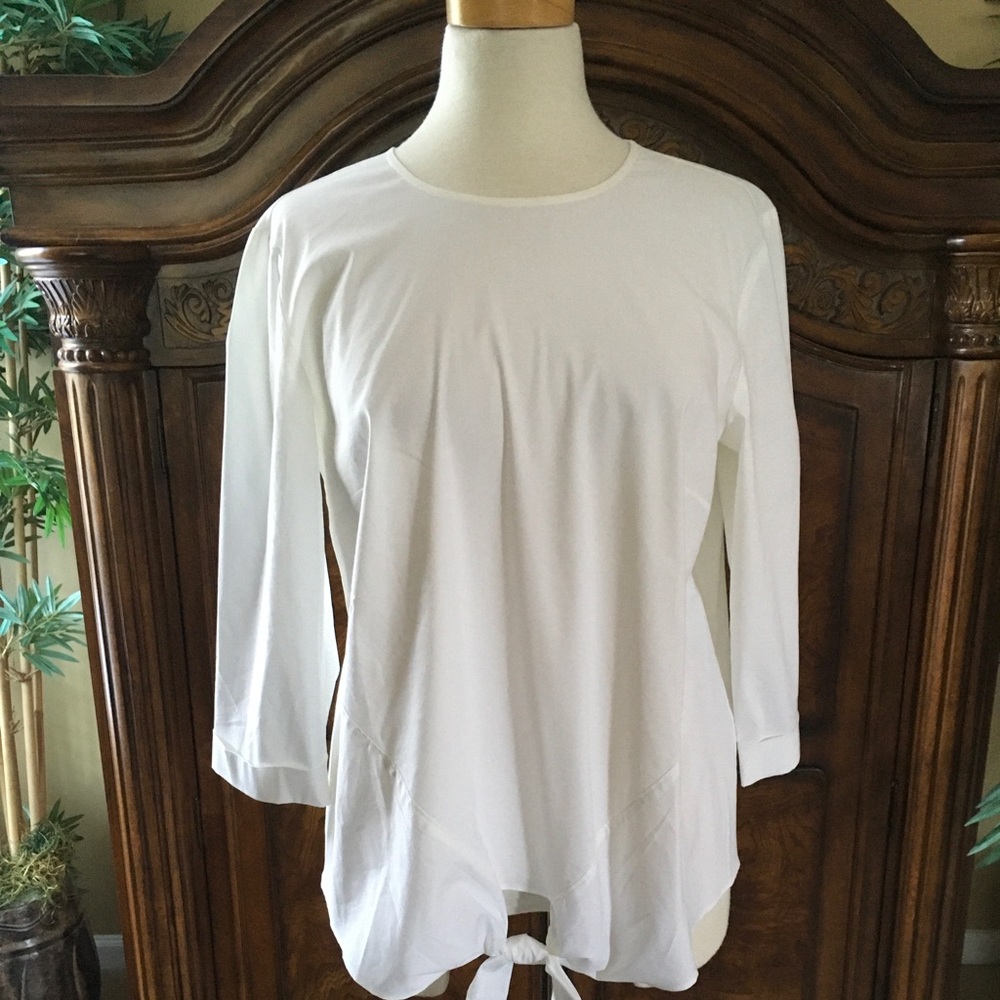 J. Jill White Tie Front Blouse